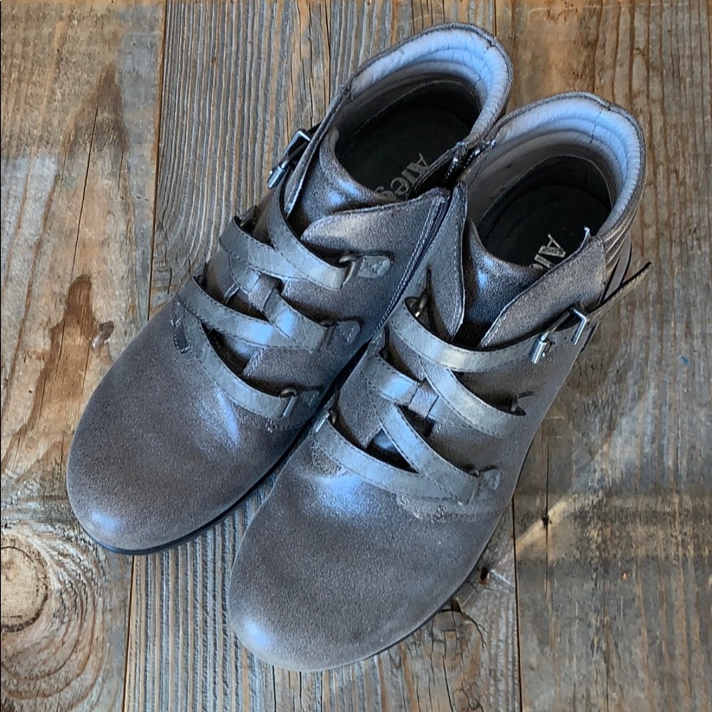 Alegria grey gray ankle boots leather 39